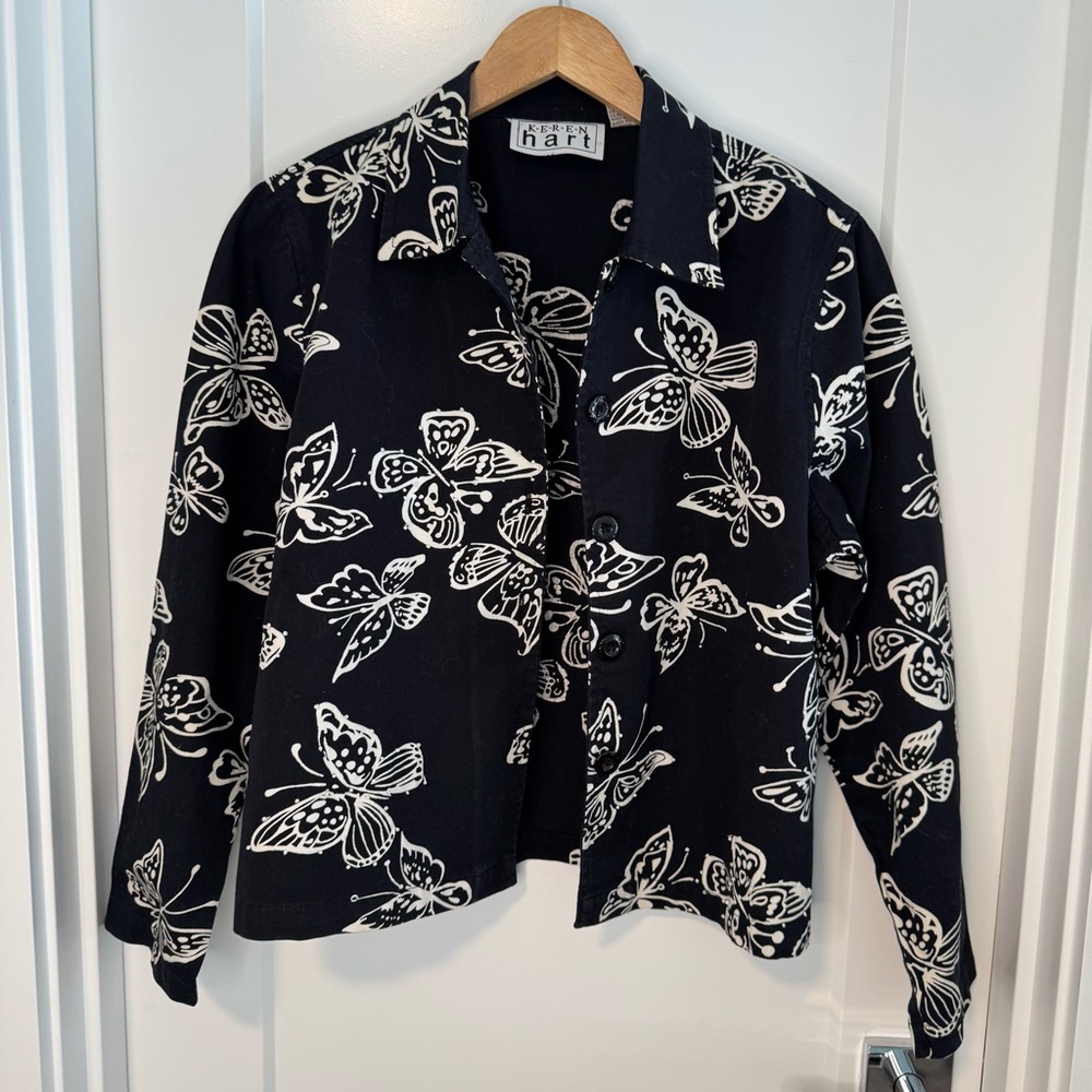 Keren Hart Black Twill Lightweight Jacket Size Large